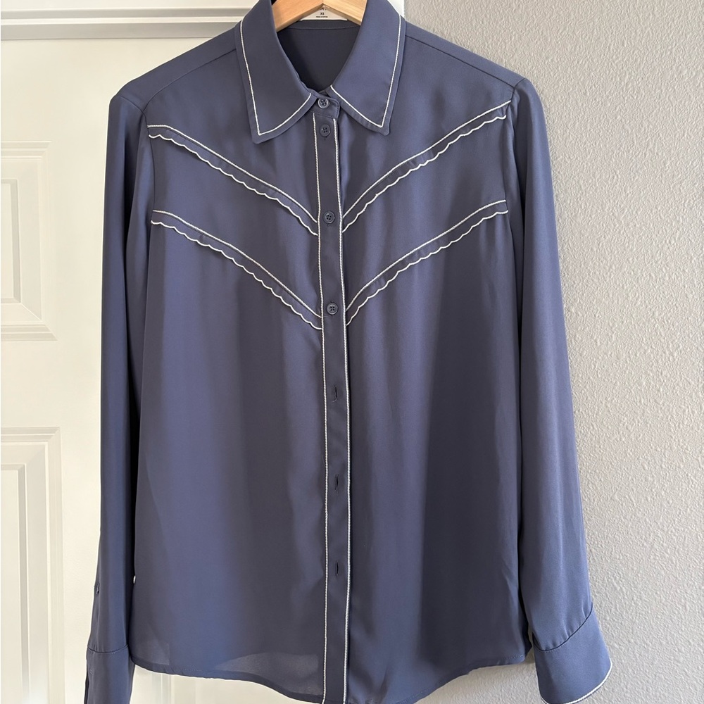 BABATON × ARITZIA Jonah Blouse Button-up Western Shirt purple